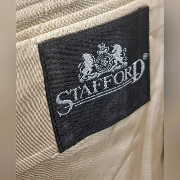 Vintage 80s 90s Stafford Men's Blazer Sport Coat Tailored in USA Blue 43R  42R - Picture 9 of 16